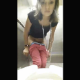 A girl bends over in front of a toilet, takes a piss and a hard, wide, firm shit. Vertical format video. Over 1.5 minutes.